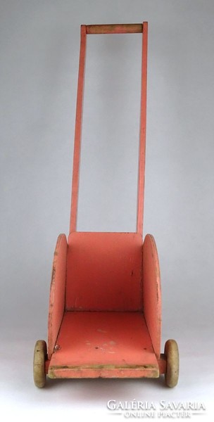 1G715 retro pink wooden toy stroller