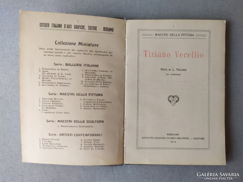 Tiziano Vecellio - Bergamo 1914-es kiadású könyv eladó!