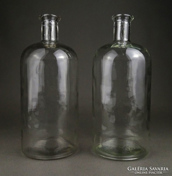 1G916 old wine bottle pub glass pair 22.5 Cm