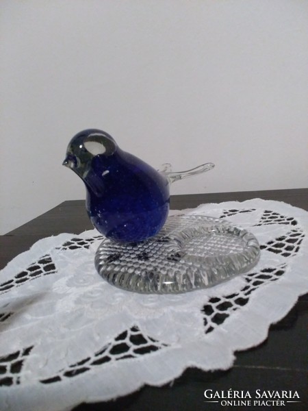 Murano glass bird up to leaf weight, candlestick