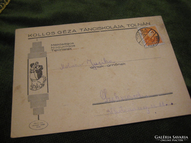 Invitation to Tolos Géza dance school in 1940.