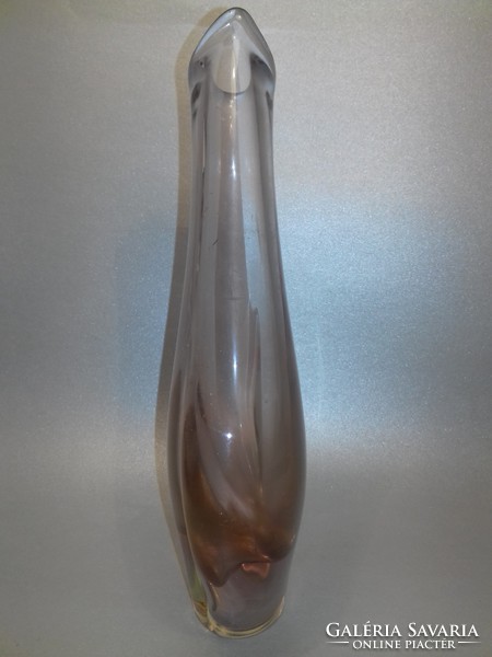 Low price!! Czech thick-walled glass vase by Miroslav Klinger from the 1960s, 26 cm high