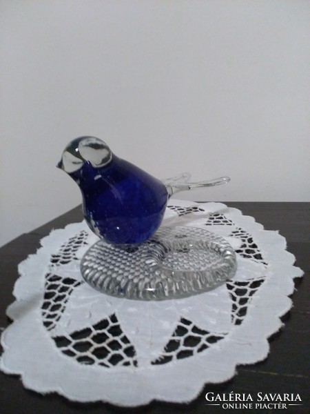 Murano glass bird up to leaf weight, candlestick