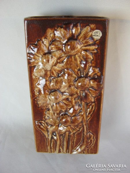 Retro ... Kostelec ceramic floral wall vase or vaporizer