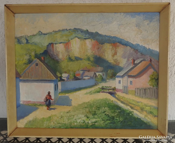 Unidentified - marked village life - painting
