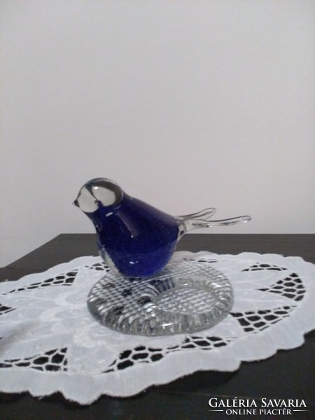 Murano glass bird up to leaf weight, candlestick