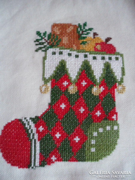 Santa's bag with cross-stitch