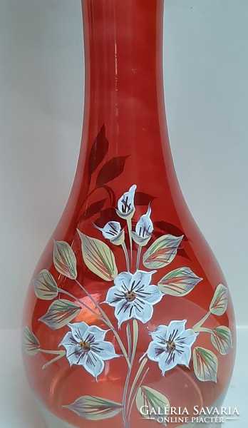 Gyönyörű kézi festésű üveg virág mintával