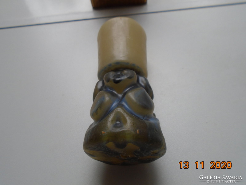 Brand new Bulgarian handmade candle holder with embossed two-color candle with label