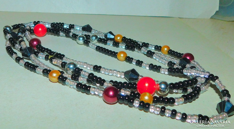 Unique extra long beaded craft necklace in 150 cm