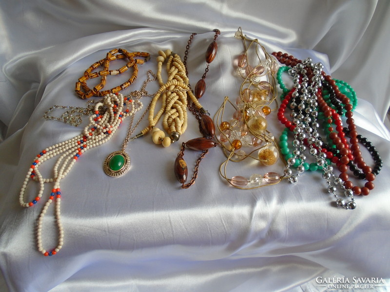 Vintage jewelry package. Necklaces and earrings.