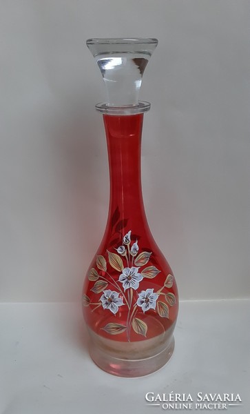 Beautiful hand painted glass with floral pattern