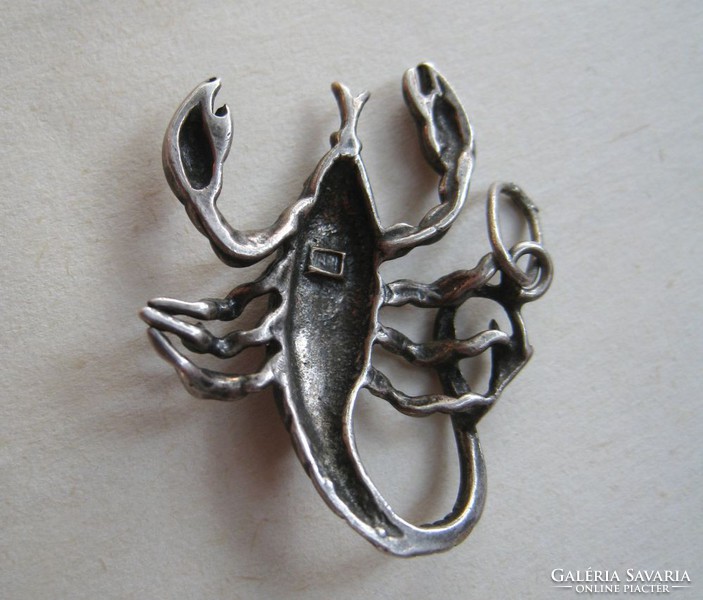 Large silver scorpion pendant