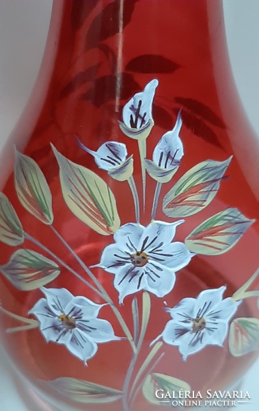 Beautiful hand painted glass with floral pattern