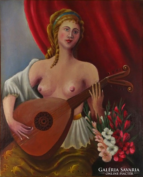 1G926 XX. századi festő : Női félakt 110 x 90 cm