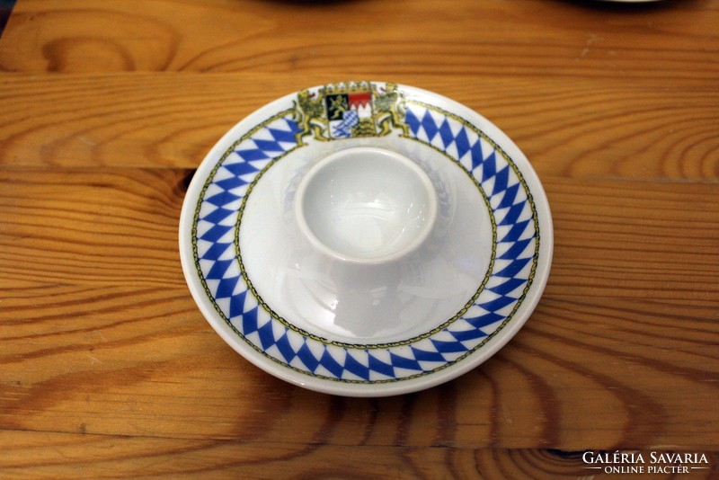 Bayern patterned porcelain egg holder plates