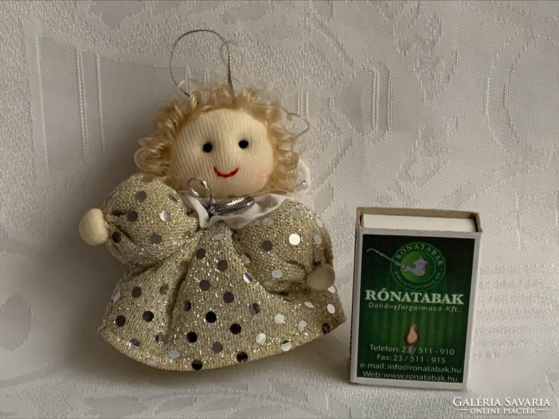 Dutch textile, sponge sequined angel Christmas tree decoration can be hung but can also be attached to the foot