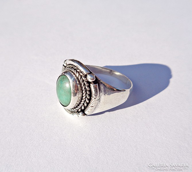 925 silver green stone ring