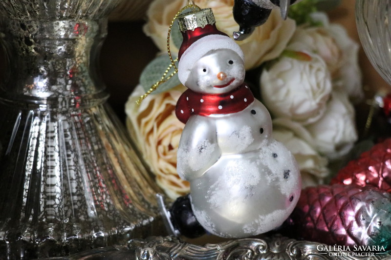 Craft snowman with Christmas tree decoration