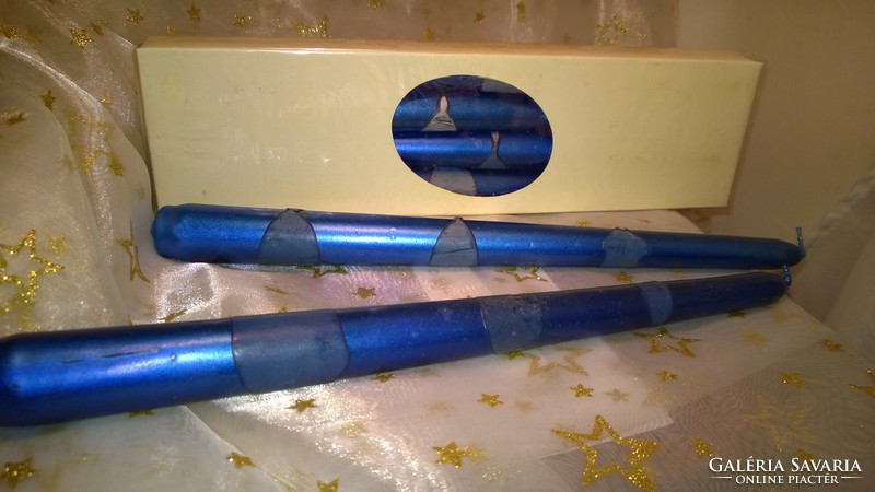 Azure blue candle 26 cm