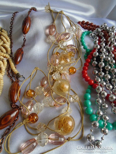 Vintage jewelry package. Necklaces and earrings.