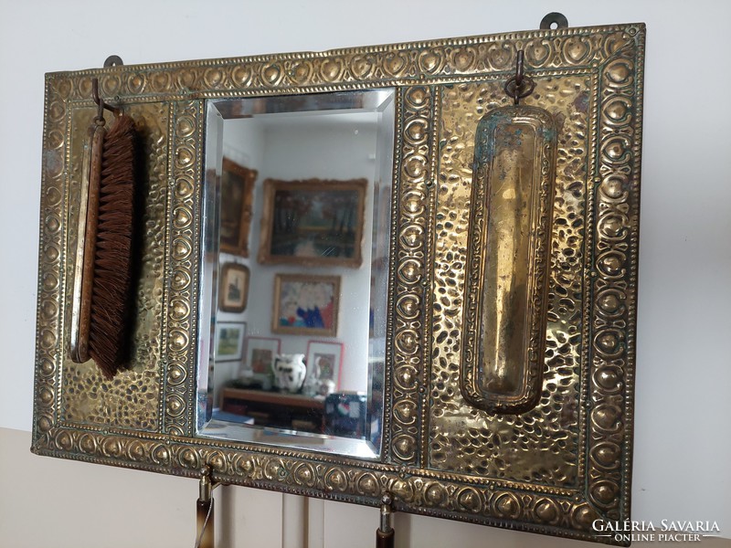 Art deco wall copper mirror set