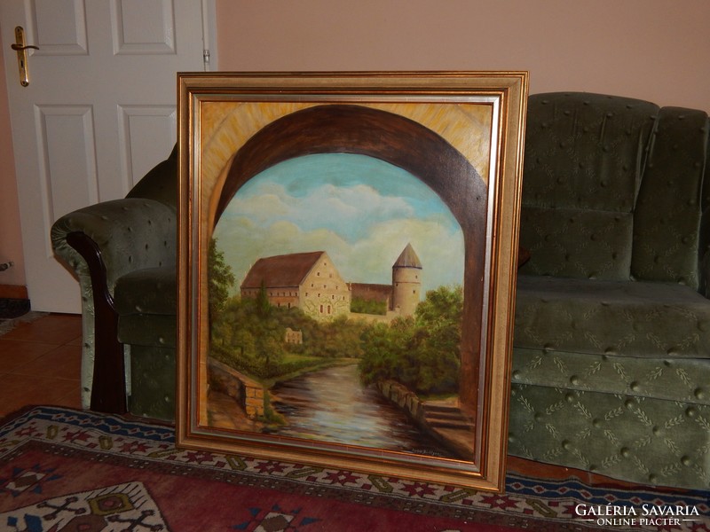 Quality frame for 80X70 cm picture, in excellent condition, with gift painting 80 x70