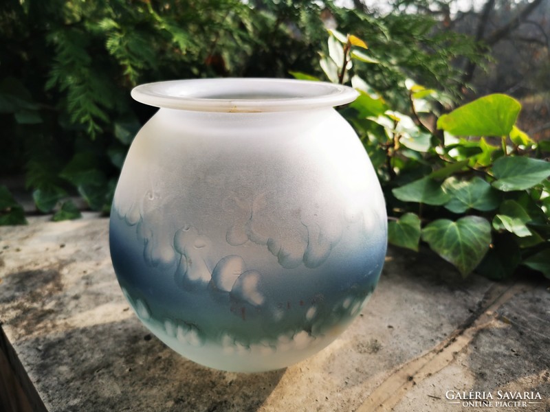 Blown glass spherical vase