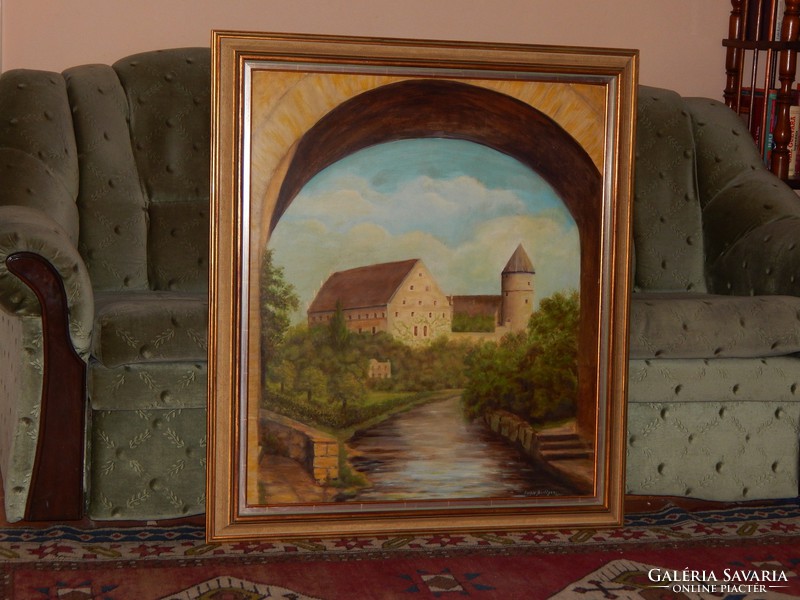 Quality frame for 80X70 cm picture, in excellent condition, with gift painting 80 x70