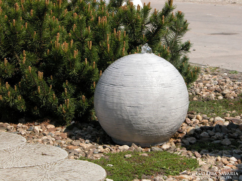 Modern minimal garden fountain with bubbling sphere balls antifreeze artificial stone sculpture