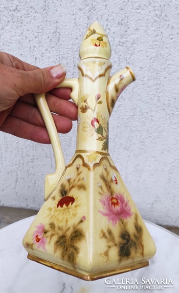 Antique 1800s zsolnay ceramic jug austria-hungaria,