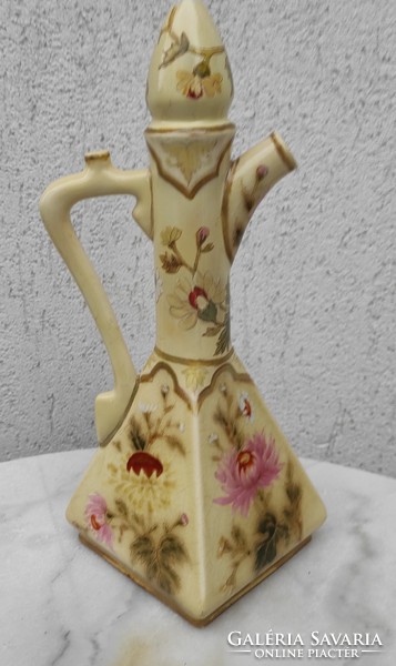 Antique 1800s zsolnay ceramic jug austria-hungaria,
