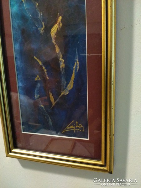 Signed image painted on silk