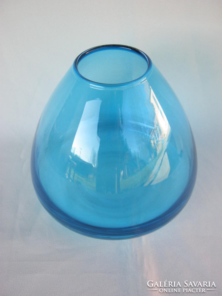 Blue glass vase