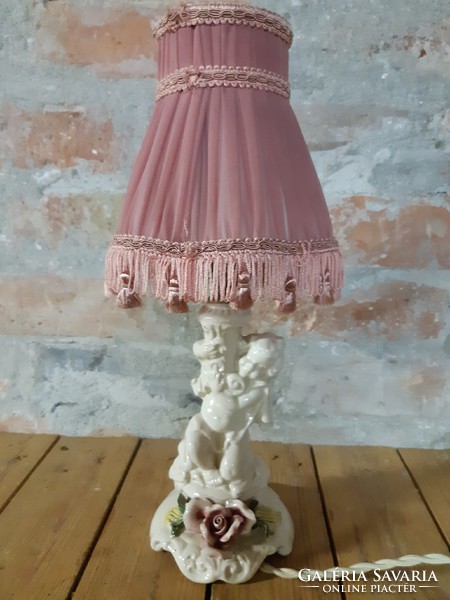 Antik nápolyi capodimonte porcelán lámpa