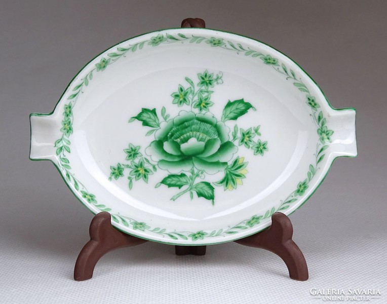 1G983 Zöld Apponyi mintás Herendi porcelán hamutál 1944