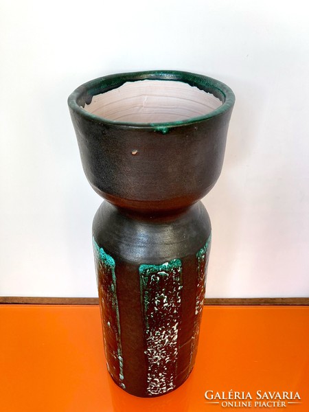 Applied ceramic vase