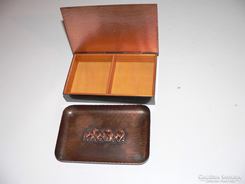 Works by craftsman István Szécsi: bronze ashtray and cigarette case for sale cheaply