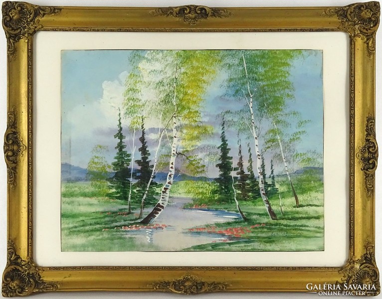 1H024 xx. Century Hungarian painter: birch trees