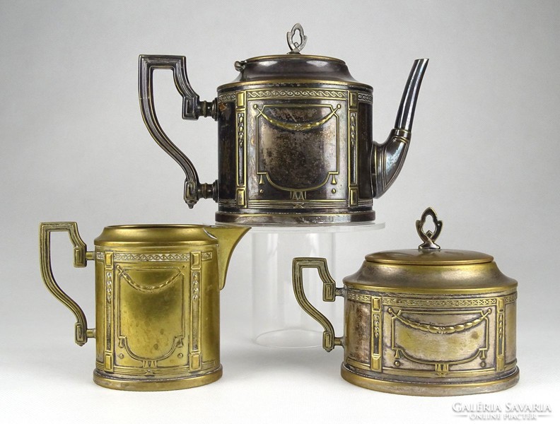 1H015 antique silver plated w & g empire coffee set