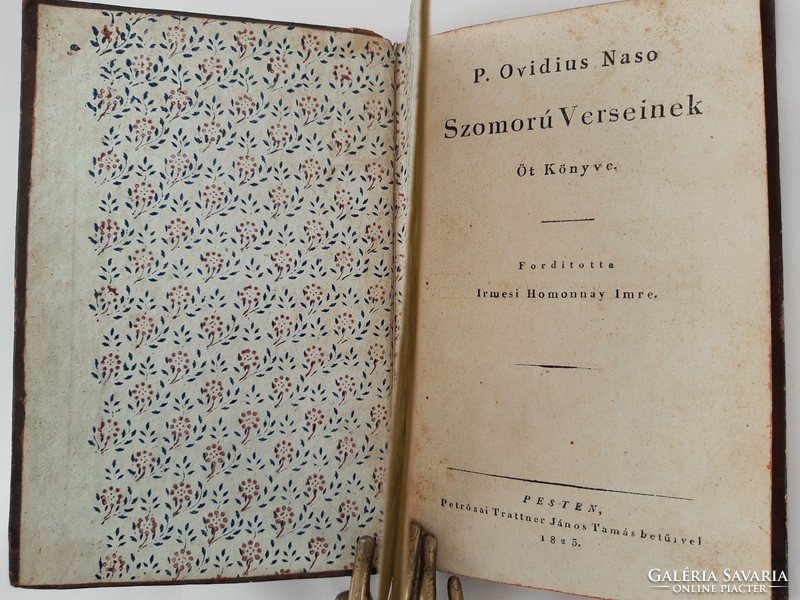 1825 Five books of sad poems by Pest - ovidius naso