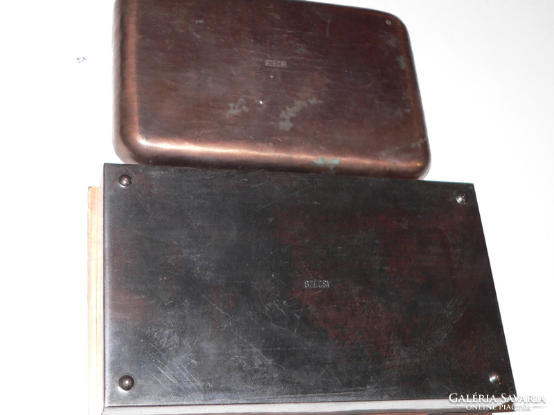 Works by craftsman István Szécsi: bronze ashtray and cigarette case for sale cheaply