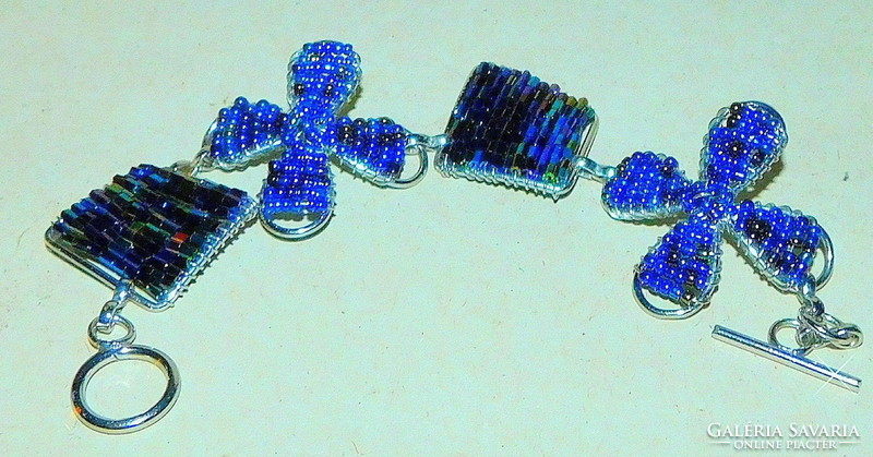 Floral rainbow pearl craft bracelet