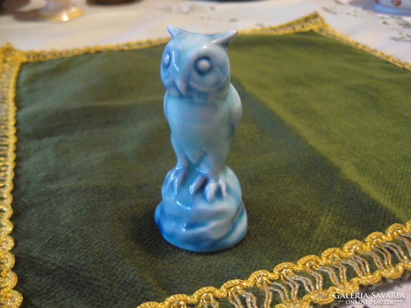 Zsolnay blue, little owl, not repaired
