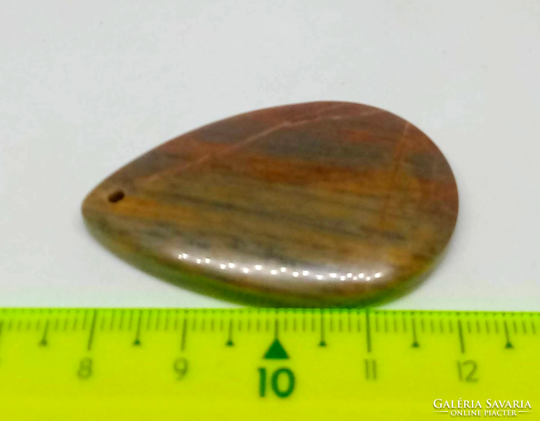 Natural picasso jasper mineral drop cabochon pendant with pearls