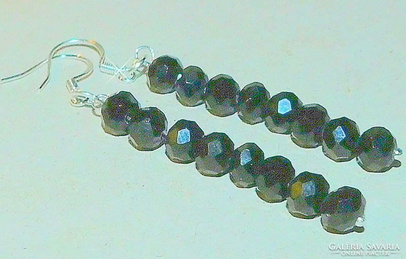 Night black onyx pearl earrings 5.5 Cm!
