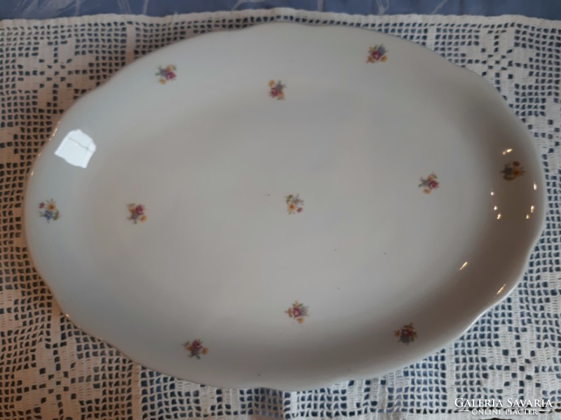 Zsolnay small serving / roasting bowl with small flower pattern and shield seal