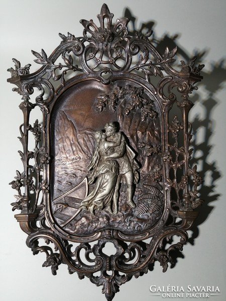 Antique bronze cast iron wall ornament
