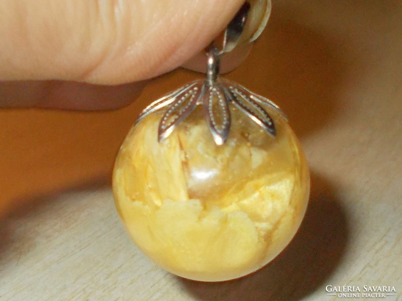 Butter glass bottle sphere craftsman pendant