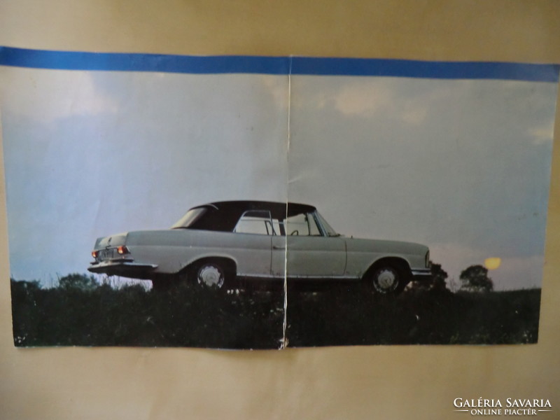 Mercedes-Benz 280 se v 8 engine cupé and cabriole 42x22 collectors circa 1970 3 car poster